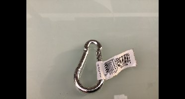 Musketon. Karabijn haak. 5 mm. Dik 50 mm. Lang. Verzinkt. Voor sport, en werk