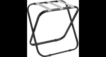 Kofferrek Roootz Traveler Zwart Staal met Grijze Nylon banden | Inklapbaar | Compact | Bagagerek Modern Design