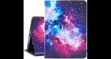 iPad hoes 2018 Galaxy Print - iPad hoes 2017 - iPad hoes 6e generatie trifold case- iPad 2018 hoes - iPad 2017 hoes -Hoes iPad 2018 book case smart cover - Ntech