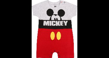 Grijs-rode romper met afbeelding van Mickey Mouse / 68 cm