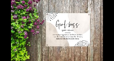 Tuin decoratie Girlboss - Woordenboek - Quotes - Spreuken - 40x30 cm - Tuindoek