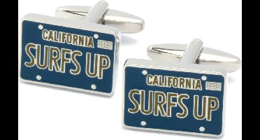Manchetknopen - Surfs Up California Surfer Blauw Geel