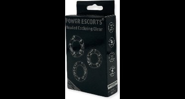 Power Escorts - 3 Pack beads Cockring - Small / Medium / Large - Transparant - BR251