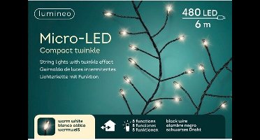 Microled compact l6m-480l zwart/warmwit