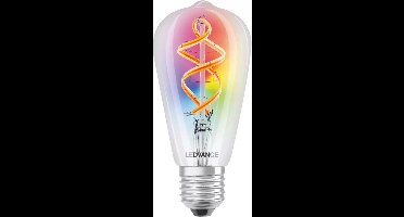LEDVANCE SMARTE LED-lamp met WiFi-technologie, E27, RGB-kleuren veranderlijk, edisisonform, gekleurd filament als stemmingslicht, vervanging voor conventionele 6-W-gloeilampen, controleerbaar met Alexa, Google & App