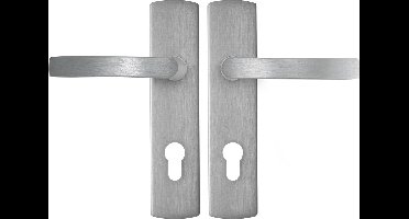 AXA Deurbeslag set Binnendeur - Curve Klik Blok - Deurkruk Aluminium - met cilindergat - PC72 - Deurklink met schild