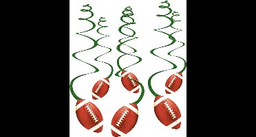 Amscan Swirlslingers Touchdown! Papier Groen/bruin 6 Stuks