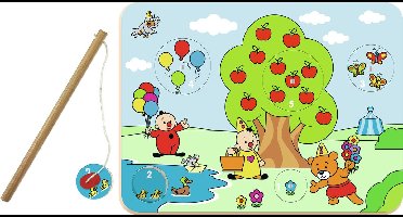 Bumba houten magnetische puzzel - 5 stukjes - met houten vislijn