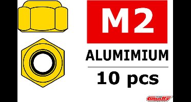 Team Corally - Aluminium zelfborgende zeskantmoer - M2 - Goud - 10 st