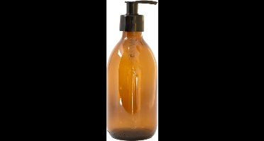 Groeikruid® Zeeppompje Vrijstaand | Zeepdispenser Zwart | 300 ml Amber glas met Plastic Pompkopje | Navulbaar