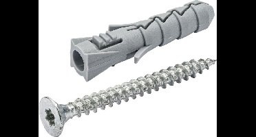 Schroef en plugset Homefix 3.5 x 30 mm schroef en 5 x 25 mm plug. 10 stuks.