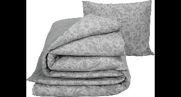 De Witte Lietaer Dekbedovertrek Lea Natural Grey - Eenpersoons - 140 x 200/220 cm - Flanel