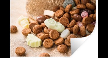 Muurstickers - Sticker Folie - Pepernoten - Sinterklaas - Sint - Kinderen - Jongens - Meisjes - Kids - 30x20 cm - Plakfolie - Muurstickers Kinderkamer - Zelfklevend Behang