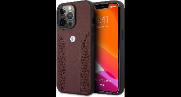 iPhone 13 Pro Backcase hoesje - BMW - Effen Rood - Leer