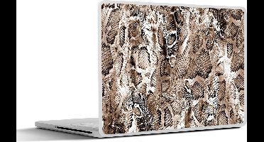 Laptop sticker - 14 inch - Dierenprint - Vormen - Bruin - 32x5x23x5cm - Laptopstickers - Laptop skin - Cover