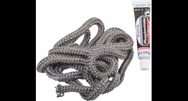 Reparatieset Kachel | Kachelkoord Zwart (8mm) 3mtr en Hittebestendige Lijm 17ml