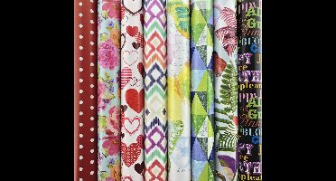 Präsenta Assortiment luxe Cadeaupapier inpakpapier - 200 x 70 cm - 5 rollen