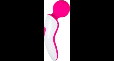 EasyToys - Mini Wand Massager - Wand Massager - Oplaadbaar - Spatwaterdicht - Compact Model - Siliconen - Vibrators voor Vrouwen en Mannen - Sex Toys voor Vrouwen - Vibrators - Clitoris Stimulator - Roze en Wit