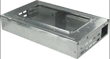 HPC Muizenval Catch-A-Mouse met kijkdeksel - Diervriendelijke muizenval - 2 ingangen - Bevestigingsmogelijkheden - 26.5x16x5 cm - Zilver