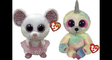 Ty - Knuffel - Beanie Buddy - Nina Mouse & Cooper Sloth