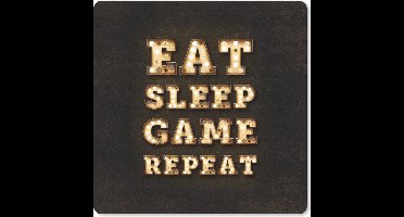 Gaming Muismat - Mousepad - 20x20 cm - Gaming - Games - Quotes - Spreuken - Eat sleep game repeat - Geschikt voor Gaming Muis en Gaming PC set - Game kamer accesiores