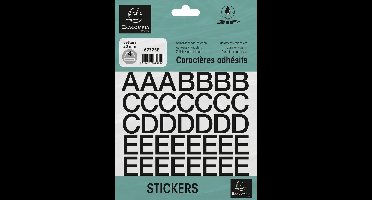 Exacompta 10x Etui met zelfklevende zwarte letters A-Z 20 mm - Zwart - 67375E