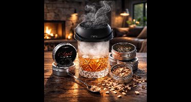 MikaMax Elektrische Cocktail Smoker - Draadloze Rookinfuser met 6 Houtchip-Aroma’s - USB-Oplaadbaar - Complete Set
