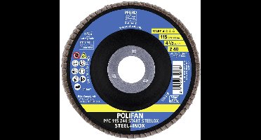 PFERD TOOLS 69300936 PFC 115 Z 40 START STEELOX Lamellenschijf Diameter 115 mm Boordiameter 22.23 mm Korrelgrootte (num