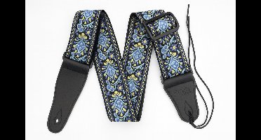 P&P® - Professionele Verstelbare Stevige Gitaarband - Guitar strap Band - Luxe Gitaarriem - Bas/Elektrische /Akoestische/ Klassieke Gitaar - Geborduurd Lichtblauw - Paars