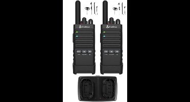 Set van 2 Cobra PX650 UHF PMR446 portofoons met D-shape oortje