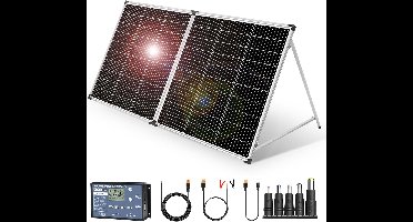 Draagbaar Zonnepaneel – Solar Panel – Mobiel Zonnepaneel – Opvouwbaar Zonnepaneel – 12V Zonnepaneel – 200W Vermogen – Monokristallijn & Laadregelaar Met USB Poorten