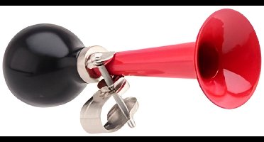 Johntoy Fiets toeter - metaal - rood - Kinderen - Kinderfiets - luchthoorn - retro knijptoeter