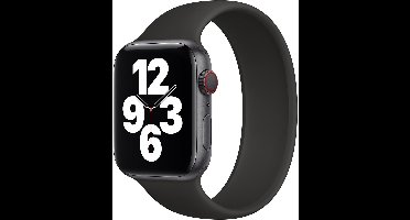 Apple Siliconen solobandje voor de Apple Watch | 44/45/46/49 mm - Maat 8 - Zwart