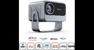 Lenco Beamer LPJ‑960SI - Full HD Projector - Wifi - Netflix en YouTube - 300 ANSI - 180° Standaard