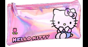 Hello Kitty Toilettas - 22 x 11 cm - Etui - 1 stuk - Voor kinderen - Voor meisjes - Iriserend - Roze