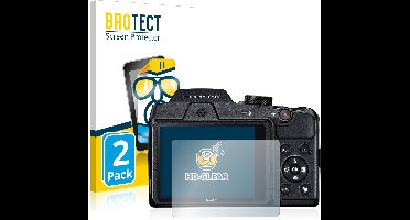 BROTECT - Screenprotector voor Nikon Coolpix B500 - Folie Beschermfolie transparant 2 Stuks