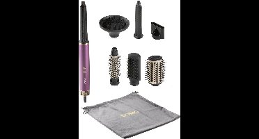 DOMO DO54782HS 7-in-1 Airstyler - Fohnborstel - Multistyler - Krulborstel - Stijlborstel - Fohn met 7 Opzetstukken - Paars/Goud