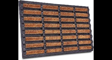 Core® Borstelmat Voor Buiten – Voetenveger Van Kokusrubber – Deurmat Binnen Antislip – Zwart - 40cm x 60cm x 3cm