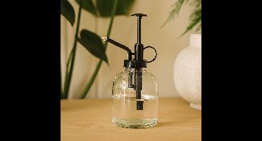 Esschert Design plantenspuit/vernevelaar - helder glas/zwart - 16 cm