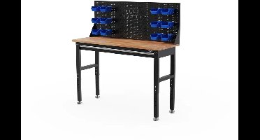 Heavy duty werkbank 152 cm, met een lade en achterwan