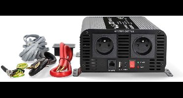 Nedis Omvormer 2000W - Zuivere Sinusgolf - 24V/230V - Stopcontact & USB Oplaadpoort