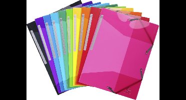 Exacompta 30x IDERAMA® PP Elastomap met 3 kleppen - A4 - Geassorteerd - 55670E