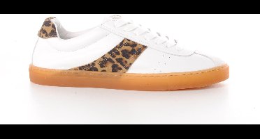 Copenhagen dames sneaker Abigail leder wit leopard print