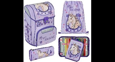 Scooli schooltas EasyStart Schulranzen-Set 5-delig Magic Horse paars