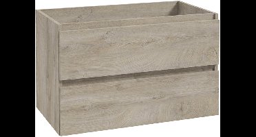 Alvara wastafelonderkast 80 cm grijs eiken – 2 laden – softclose – houtlook
