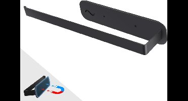Core® Vaatdoekhouder Magnetisch - Aanrecht Organiser Zonder Boren - Keuken Organizers Metaal - Ook voor Keukenpapier - Zwart - ‎29cm x 5cm x 8cm