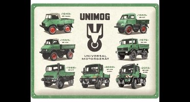 Wandbord Reliëf - Daimler Truck - Unimog Model Chart - 30 x 40 cm
