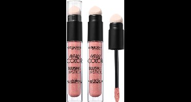 Deborah Milano Easy Color Blush & Lipstick – Kleur 07 Peach Glow - 2-in-1 Lippenstift & Blush – Crème, Hydraterende Textuur – Natuurlijke, Frisse Glow – Blendbaar & Opbouwbare Kleur – Voor Lippen en Wangen – Makkelijk in Gebruik - On-the-Go Make-up