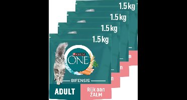 PURINA® ONE® Adult - Kattenbrokjes - Zalm & Volkoren Granen - 4 x 1.5 kg