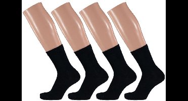Apollo - 8-Pack - Katoenen Herensokken - Pique Boord - Dagelijks - Heren / Dames - zwart - 23-26 - 158360000